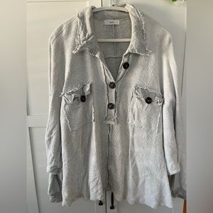 Shop Talulah oversized Henley, size large, grey